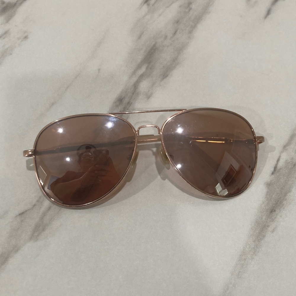 Abercrombie & Fitch Rose Gold Aviator Sunglasses